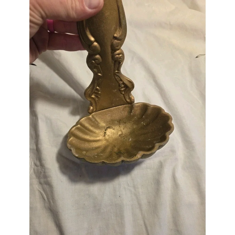 Vintage Cast Metal Ladle Mid Century Modern Wall Planter Or Decor